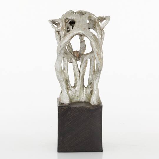 16" Silver Eclectic Leopard Sculpture
